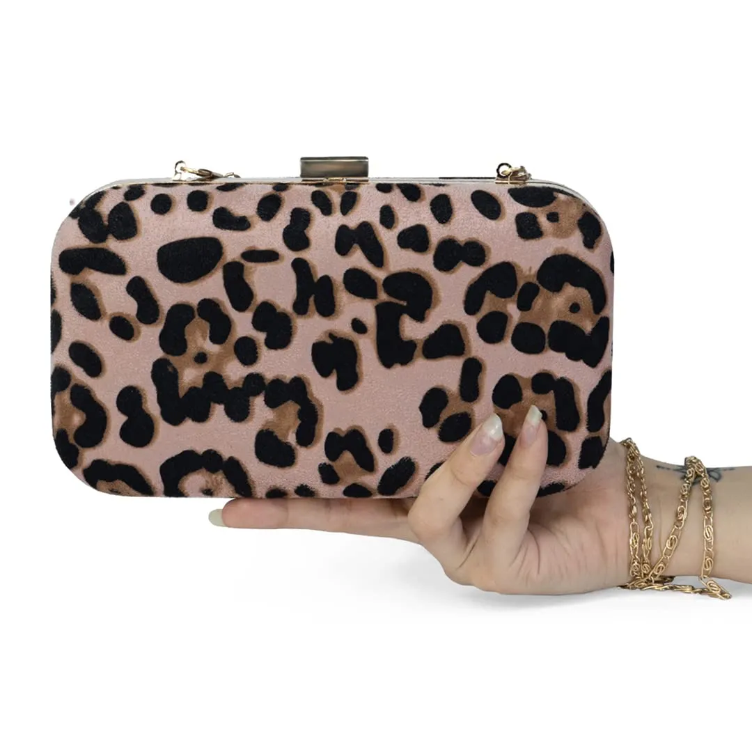 Modern Myth Wild Cat Animal Print Clutch for Women