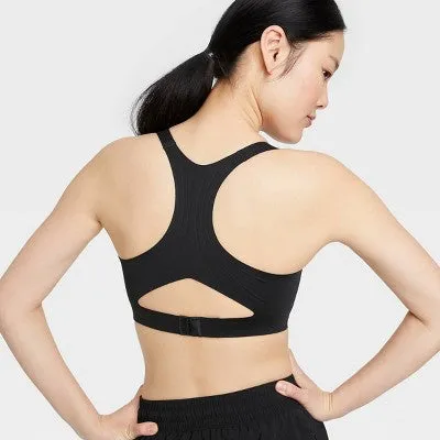 New - Women's High Support Embossed Racerback Run Sports Bra - All in Motion