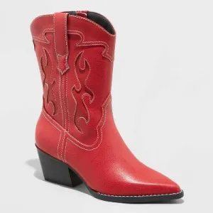 Open Box - Women's Daytona Western Boots with Memory Foam Insole - Wild Fable Red 7