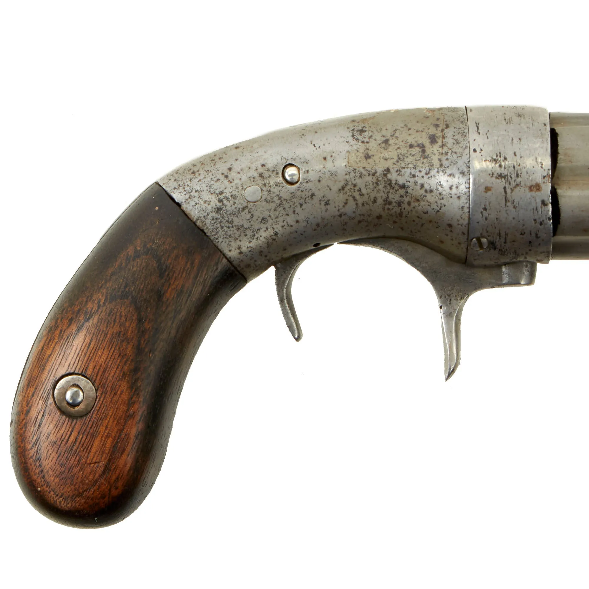 Original Belgian Single Action Underhammer Percussion Pepperbox Revolver for the French Market - circa 1845