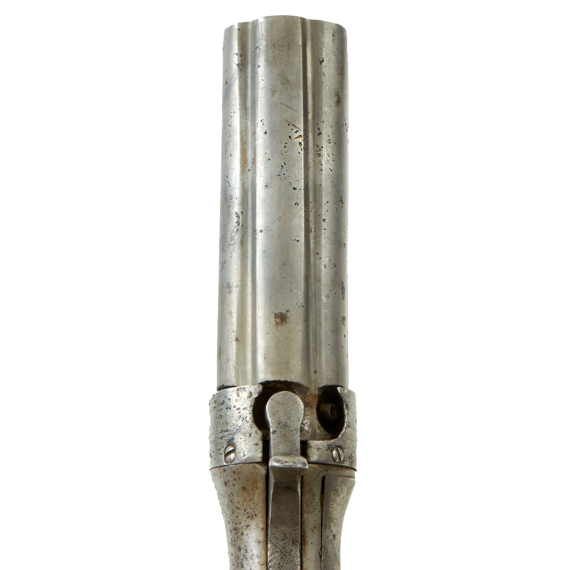 Original Belgian Single Action Underhammer Percussion Pepperbox Revolver for the French Market - circa 1845