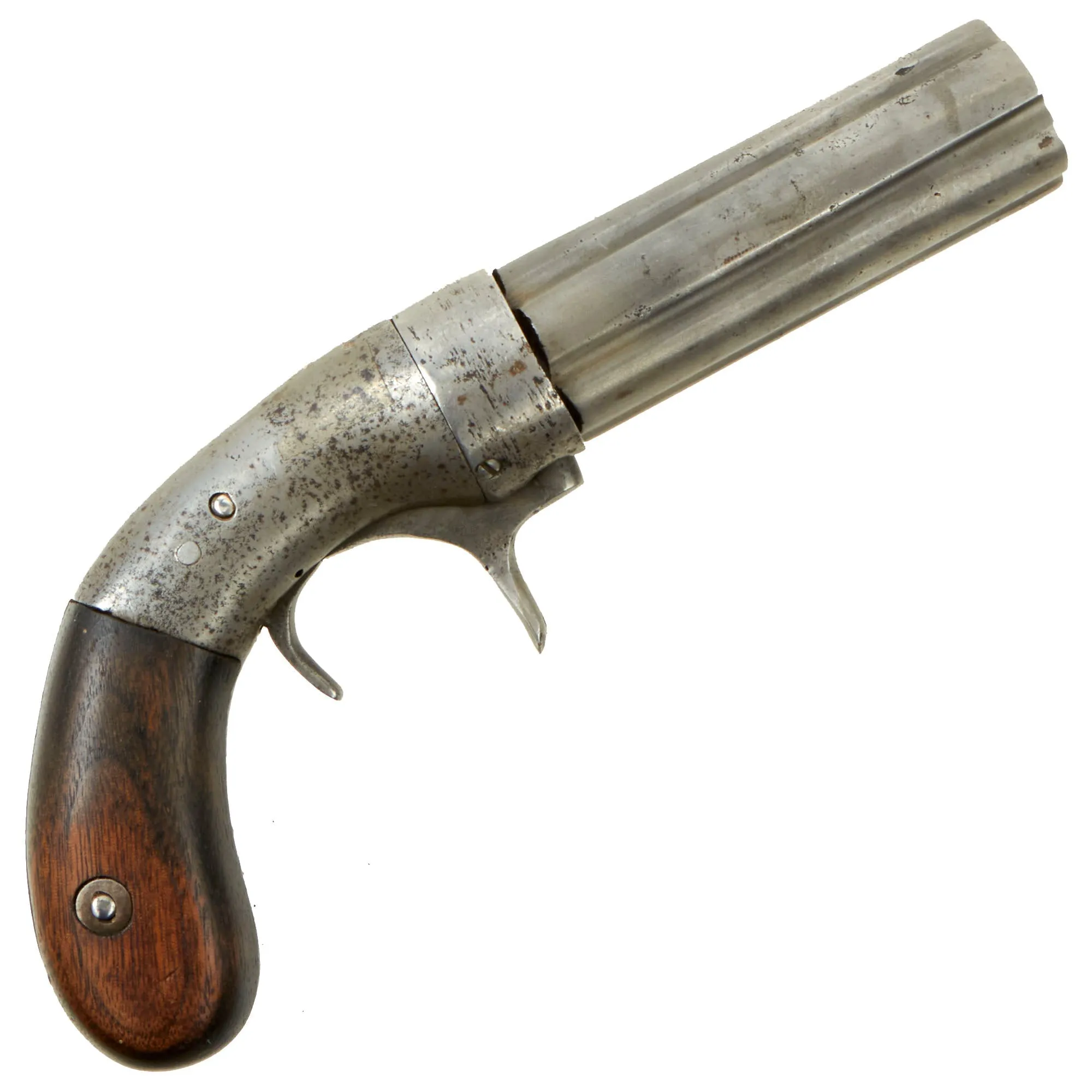 Original Belgian Single Action Underhammer Percussion Pepperbox Revolver for the French Market - circa 1845