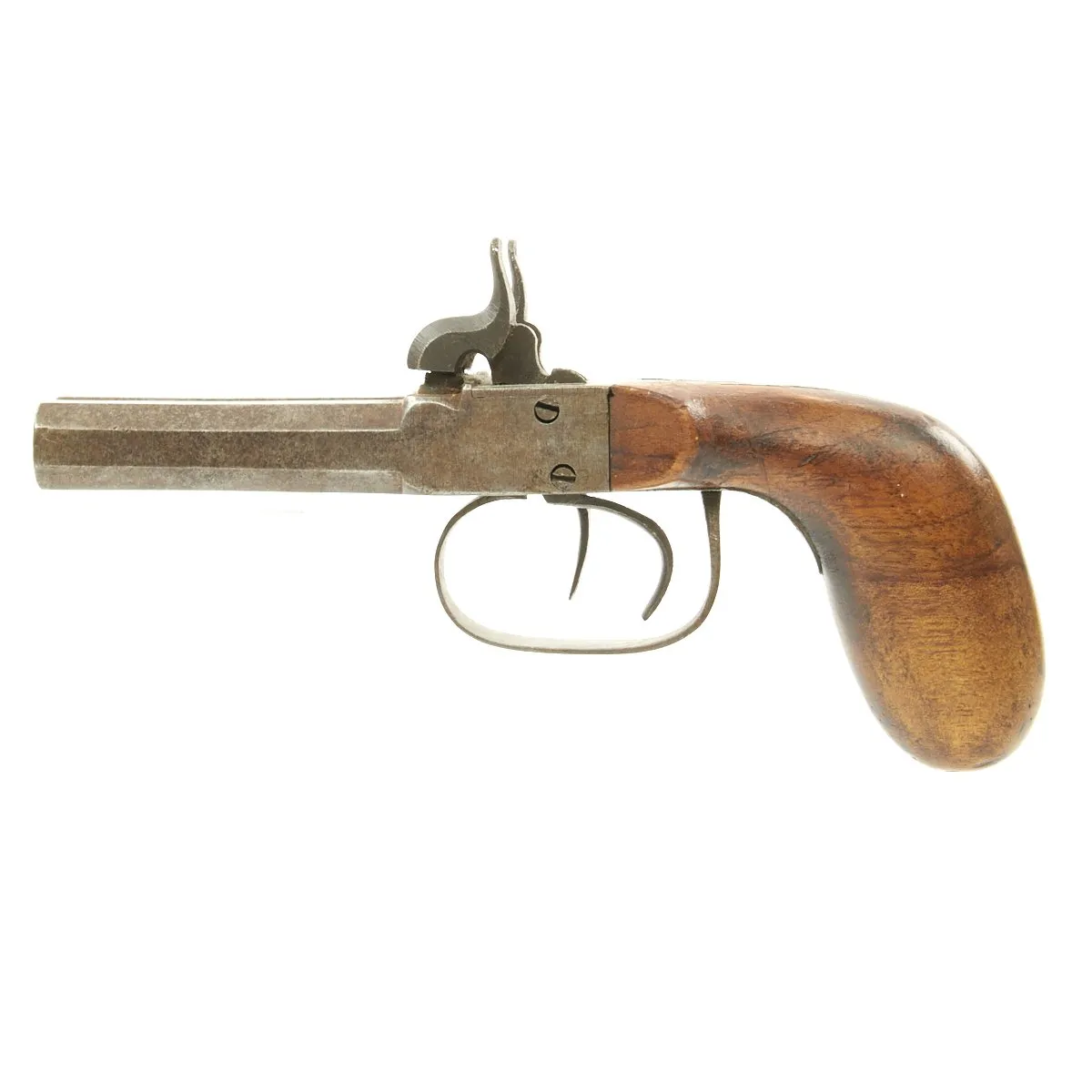 Original European Continental Double Barrel Box Lock Percussion Pistol - Circa 1840