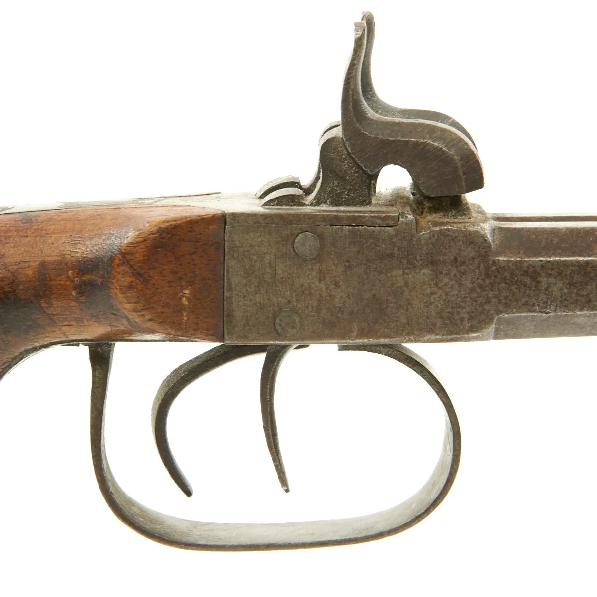 Original European Continental Double Barrel Box Lock Percussion Pistol - Circa 1840