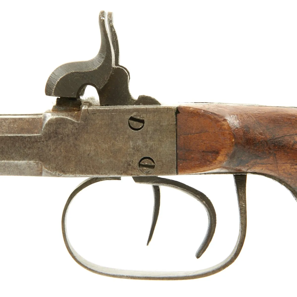 Original European Continental Double Barrel Box Lock Percussion Pistol - Circa 1840