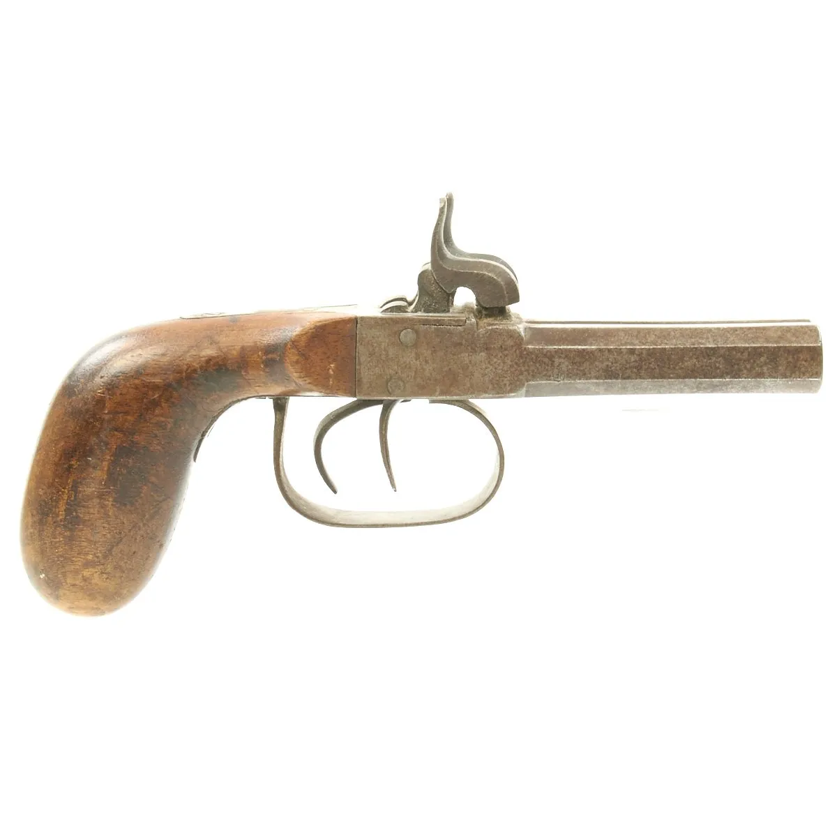 Original European Continental Double Barrel Box Lock Percussion Pistol - Circa 1840