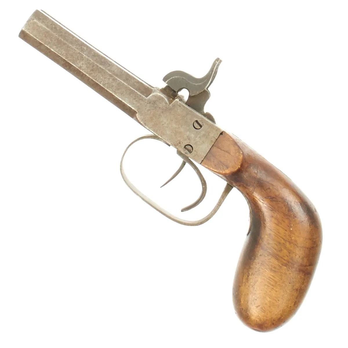 Original European Continental Double Barrel Box Lock Percussion Pistol - Circa 1840