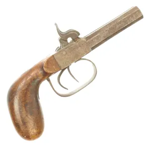 Original European Continental Double Barrel Box Lock Percussion Pistol - Circa 1840