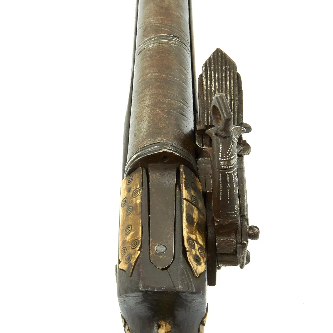 Original Ottoman Empire Miquelet Lock Bone Inlaid Shishana Rifle with Ball Trigger c.1760-80