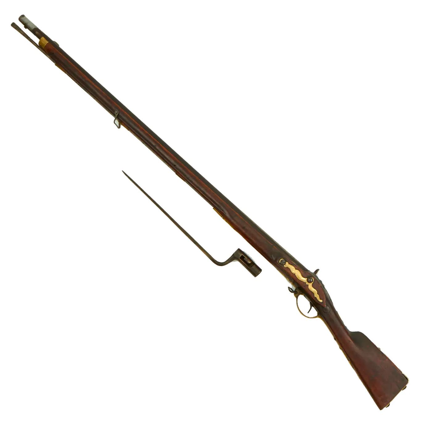 Original U.S. Revolution Era Dutch Musket by Jacobus Tomson of Rotterdam and Liège Converted to Percussion with Bayonet - c. 1765