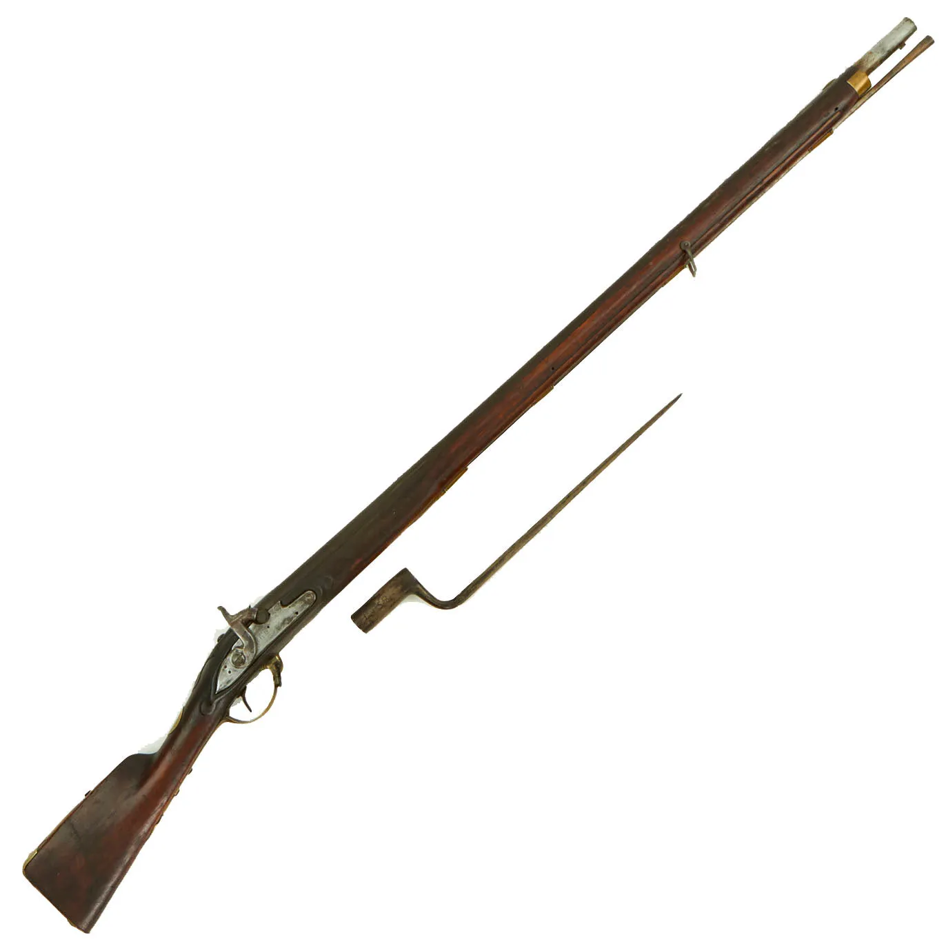 Original U.S. Revolution Era Dutch Musket by Jacobus Tomson of Rotterdam and Liège Converted to Percussion with Bayonet - c. 1765