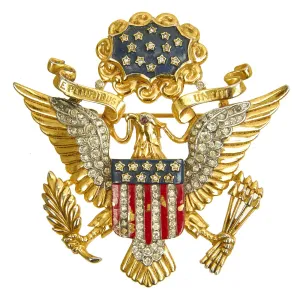 Original U.S. WWII Army Officer Eagle Sweetheart Brooch by Trifari