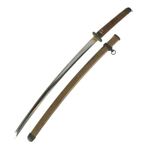 Original WWII Japanese Army Officer P-1944 Rinji Seikishi Shin-Gunto Katana Sword by KANEYUKI with Scabbard - Dated 1945