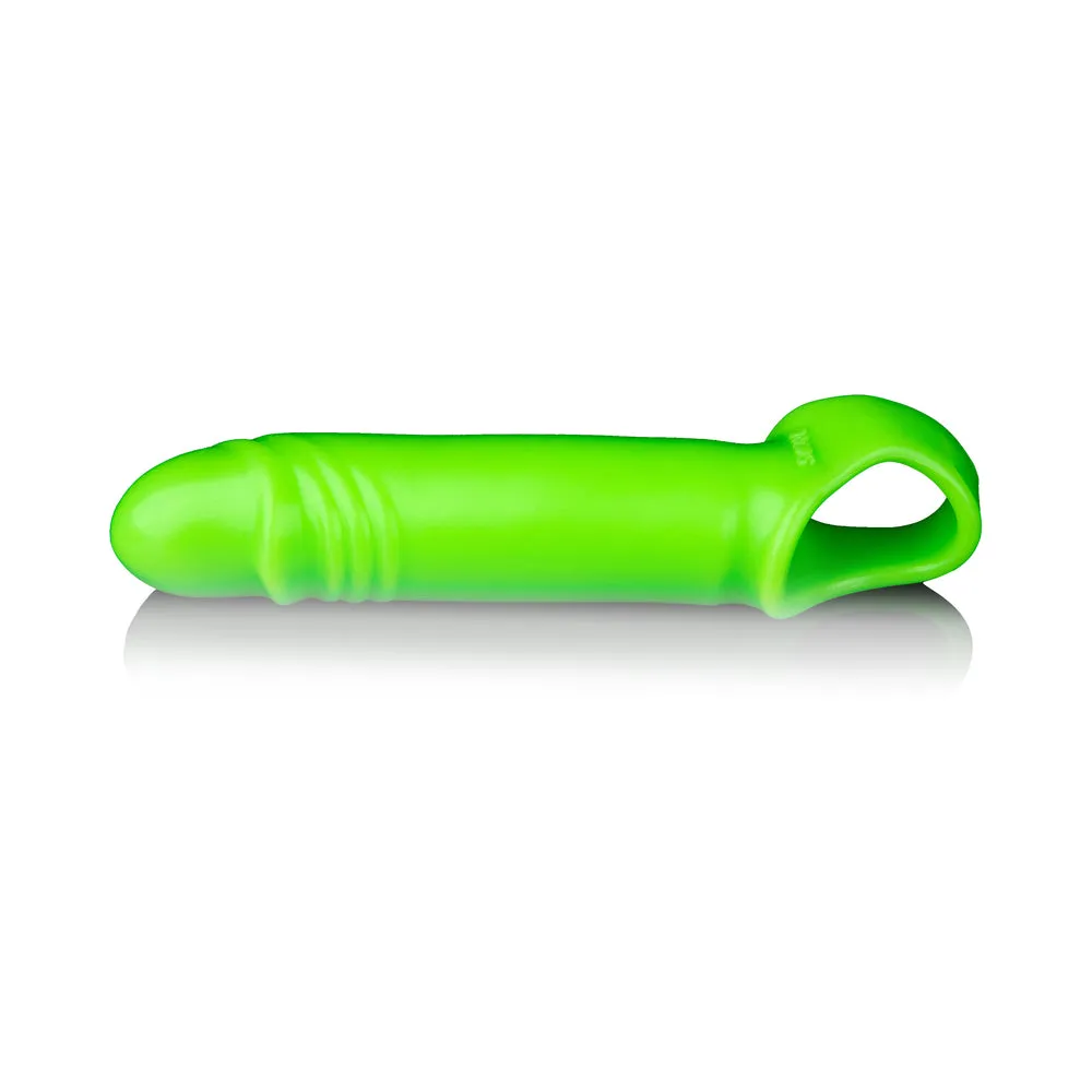 Ouch! Glow in the Dark Smooth Stretchy 6.3 in. Penis Sleeve Neon Green