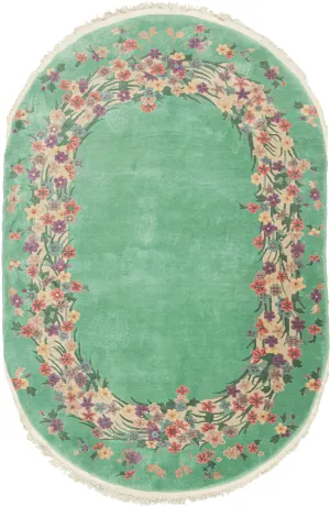 Oval Chinese Deco Rug - 5' x 7'8"