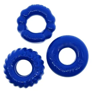 OxBalls Bonemaker 3 Pc Cockring Set Pool Blue