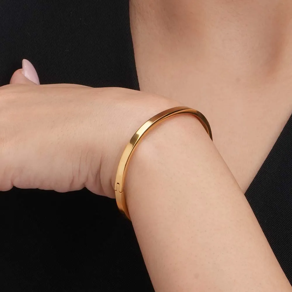 Plain Stackable Bangle Bracelet |4MM