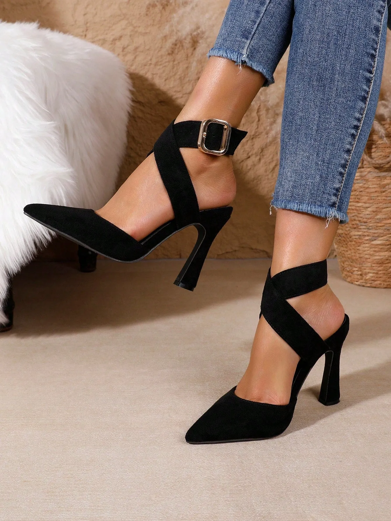 Pointed Toe Stiletto High-Heeled Shoes