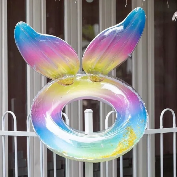 PVC Sequin Rainbow Swimming Ring, Inner Diameter:100cm(Mermaid)