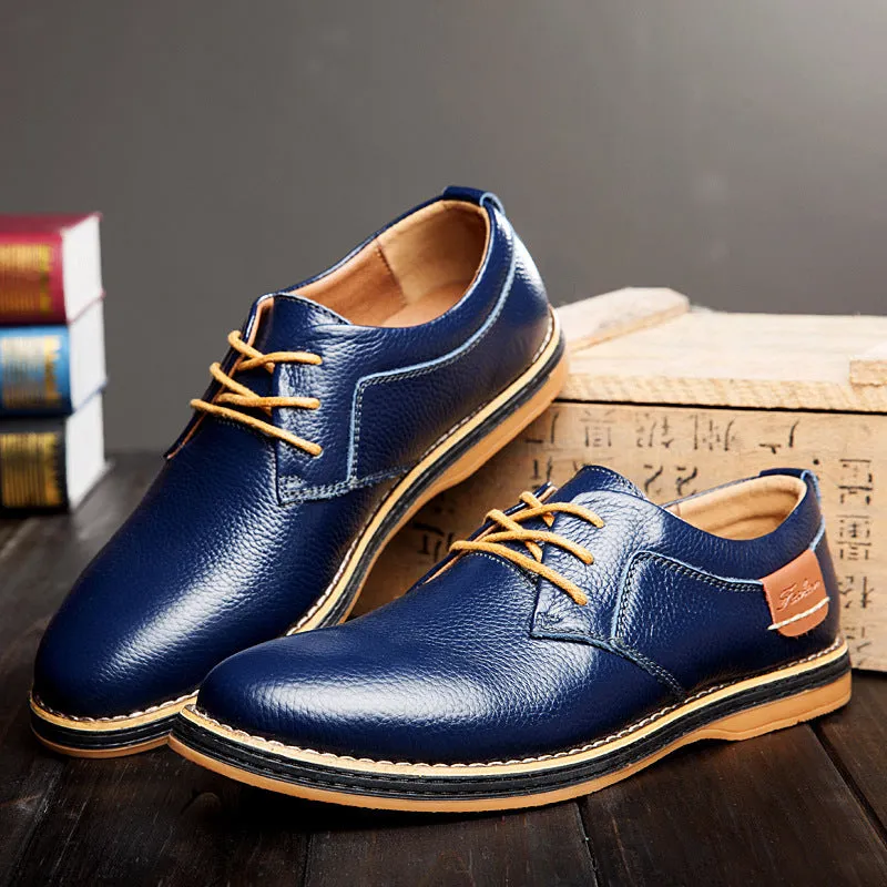 Rippled Leather Leu Oxfords Shoes