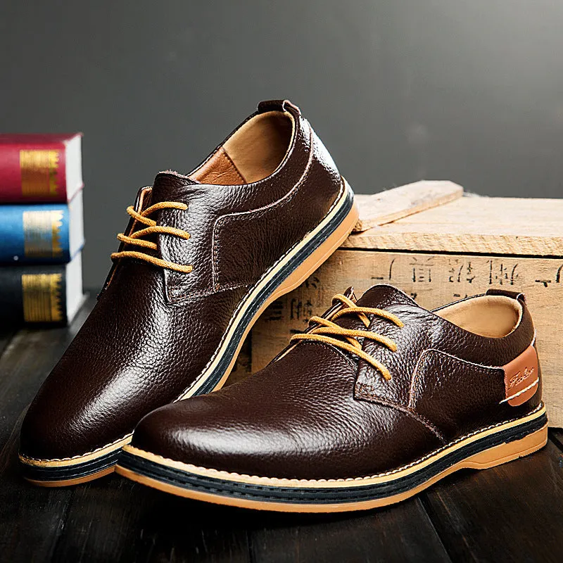 Rippled Leather Leu Oxfords Shoes