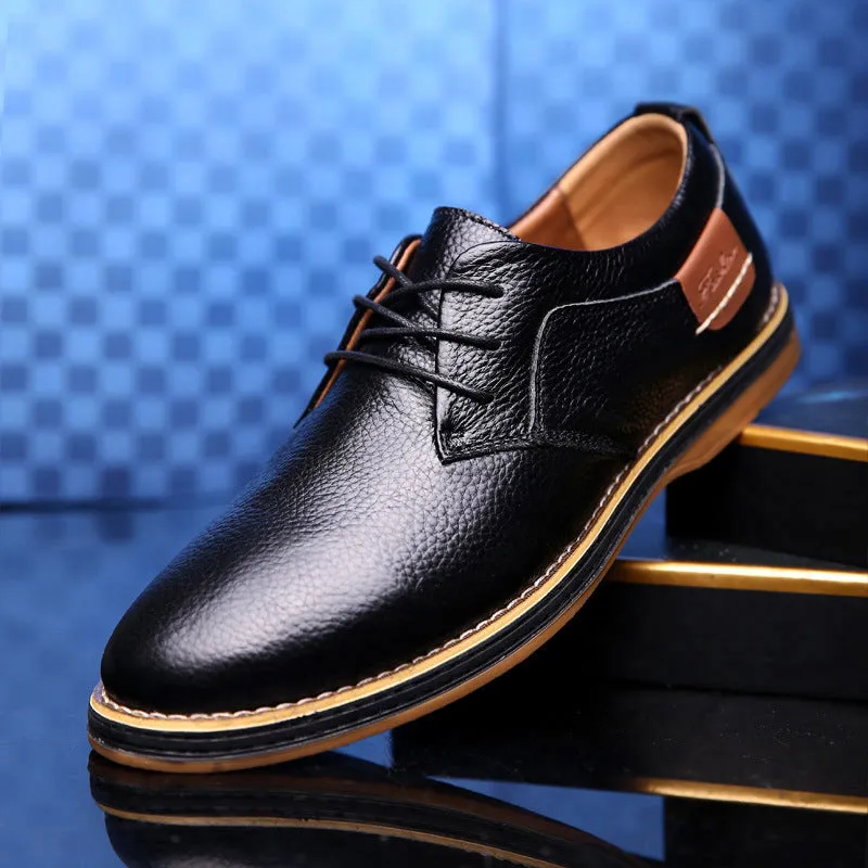 Rippled Leather Leu Oxfords Shoes