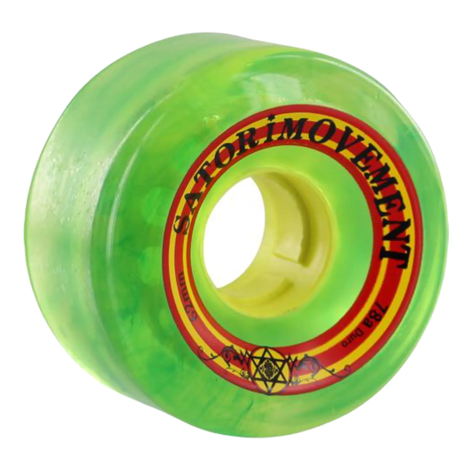 SATORI GOO BALL RASTA SKATEBOARD WHEELS 62MM 78A - CLEAR GREEN