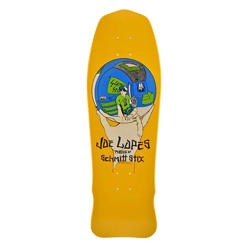 Schmitt Stix 9.875"x 31" Joe Lopes Crystal Ball (YELLOW DIP) Skateboard Deck