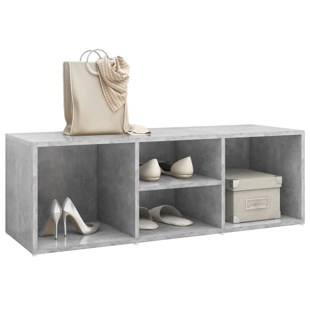 Shoe Storage Bench Concrete Grey 105x35x35 cm Chipboard