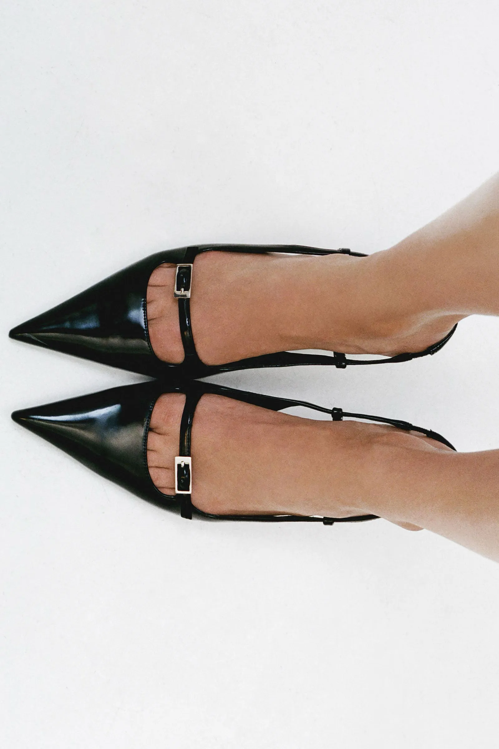 Slingback Heeled Shoes with Buckle