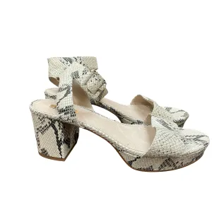 Snakeskin Print Sandals Heels Block By Louise Et Cie, Size: 11