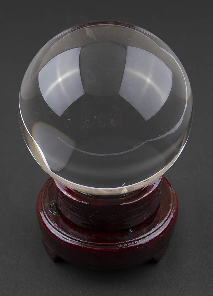 Soul Karma Fengshui Crystal Gazing Ball 80mm with Wooden Stand