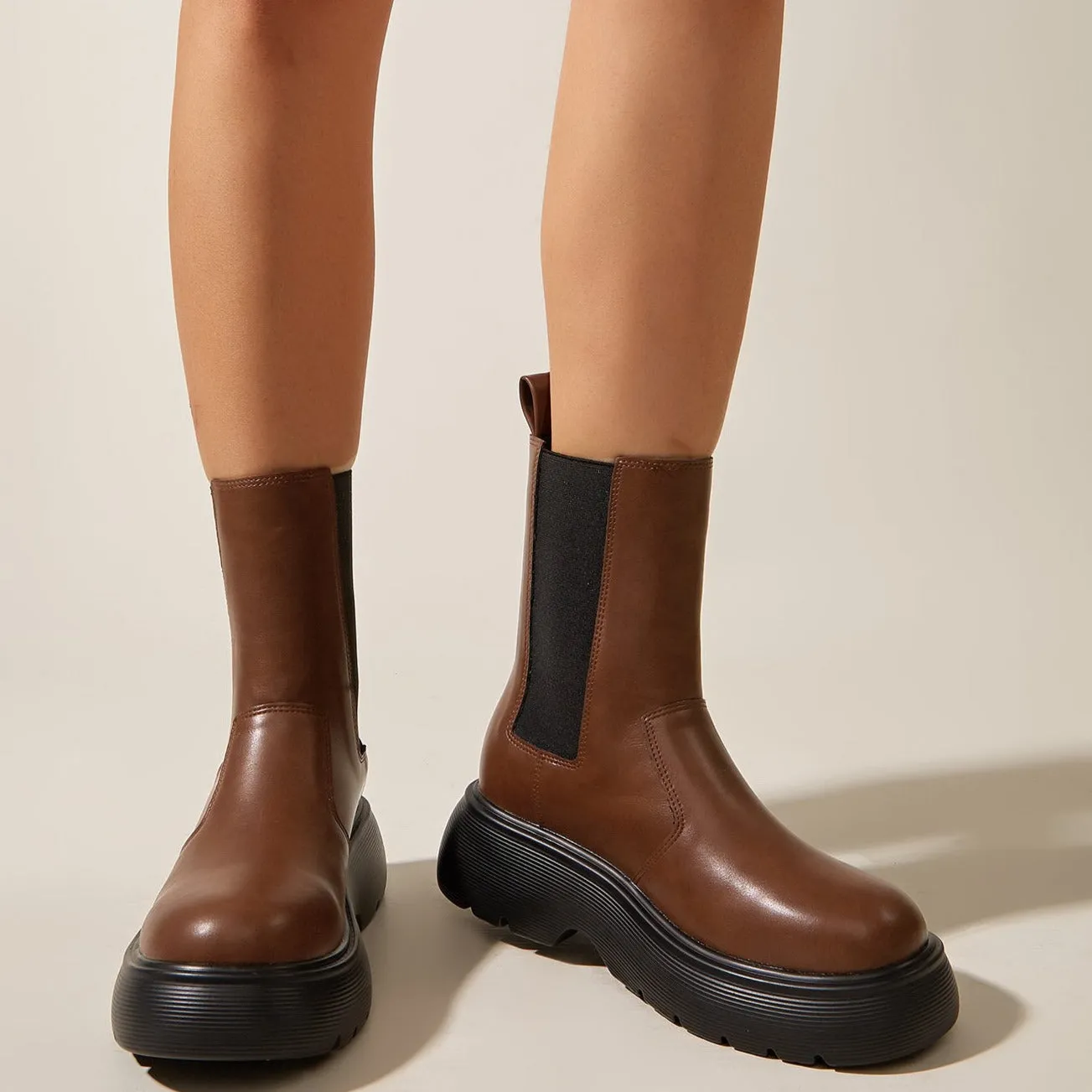 Thick-soled British Style Chelsea Boots