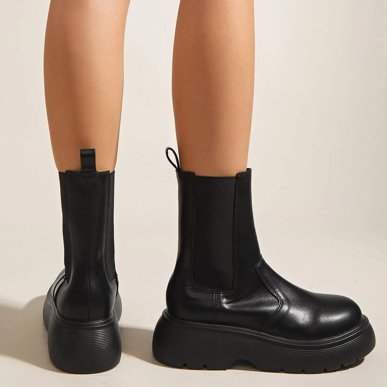 Thick-soled British Style Chelsea Boots