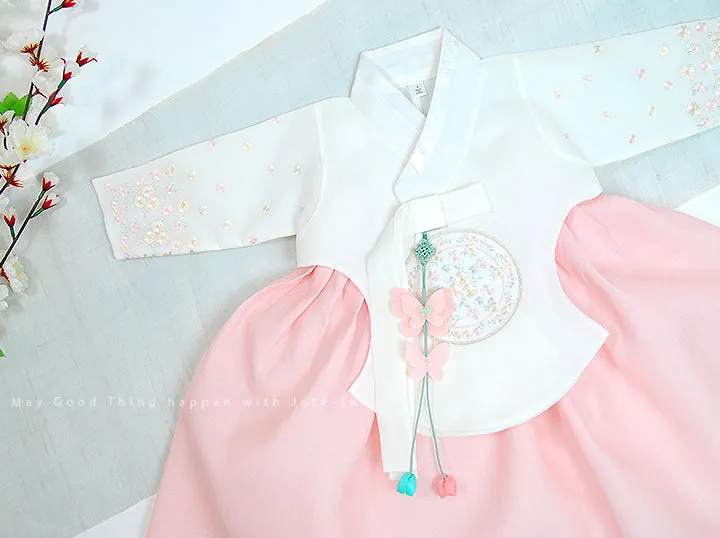 Tiny Wild Flower Baby Girl Hanbok in Ivory