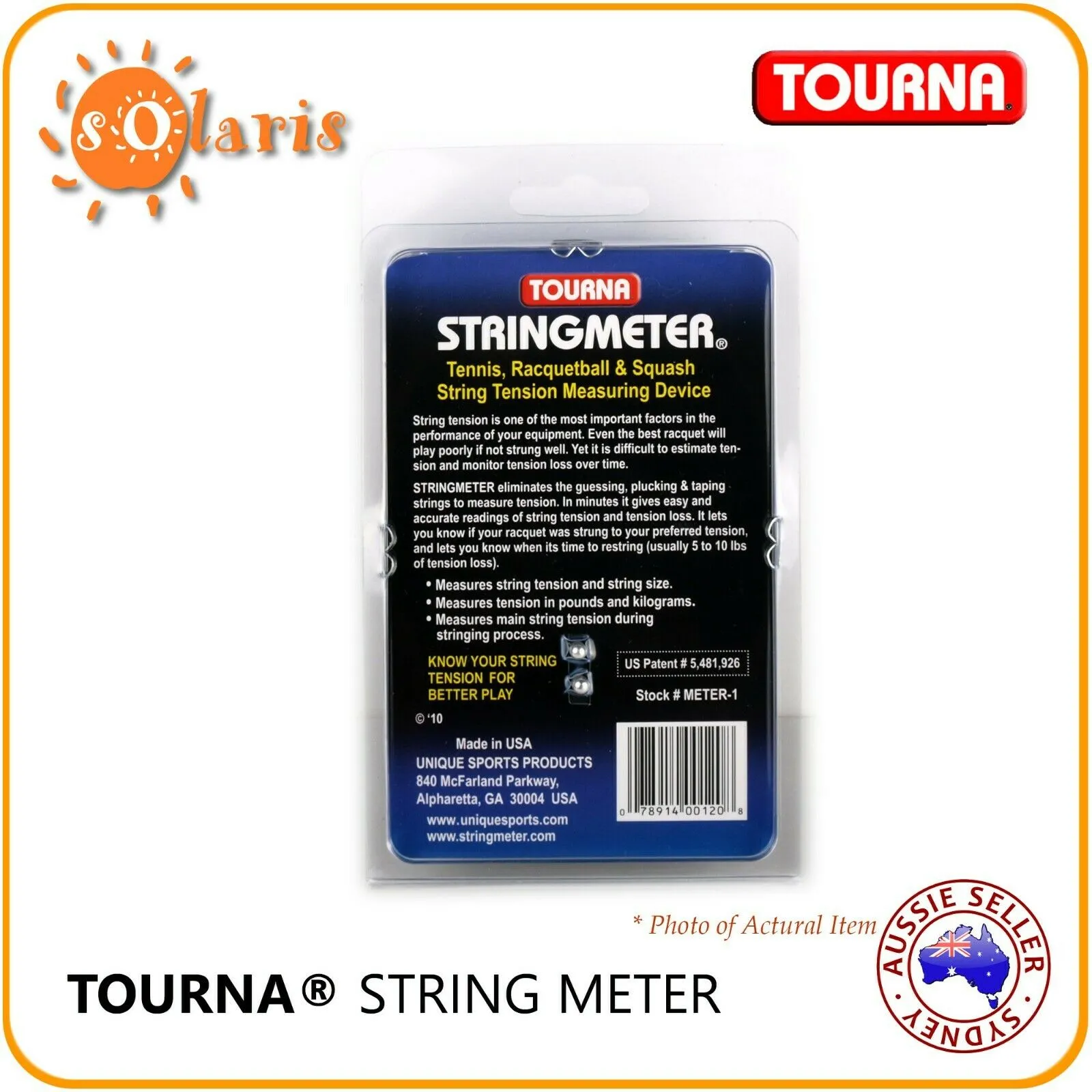 TOURNA STRINGMETER Tennis Racquet String Tension Measuring Device