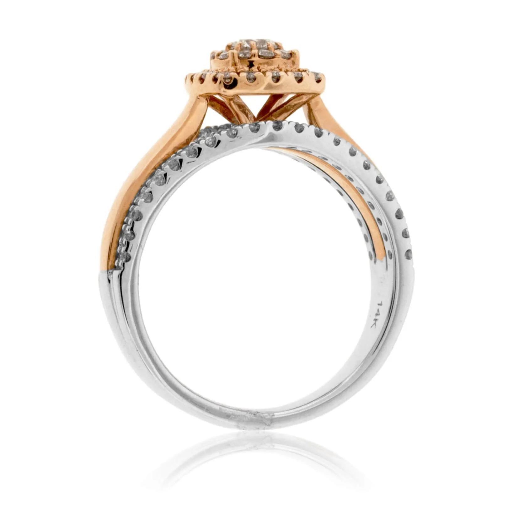 Two Tone Diamond Cluster Style Ring