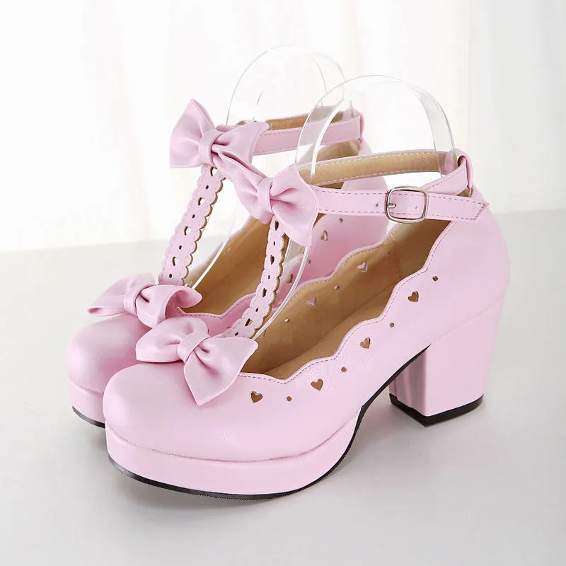 Uniwim Kawaii Bow Heels Shoes SE22918