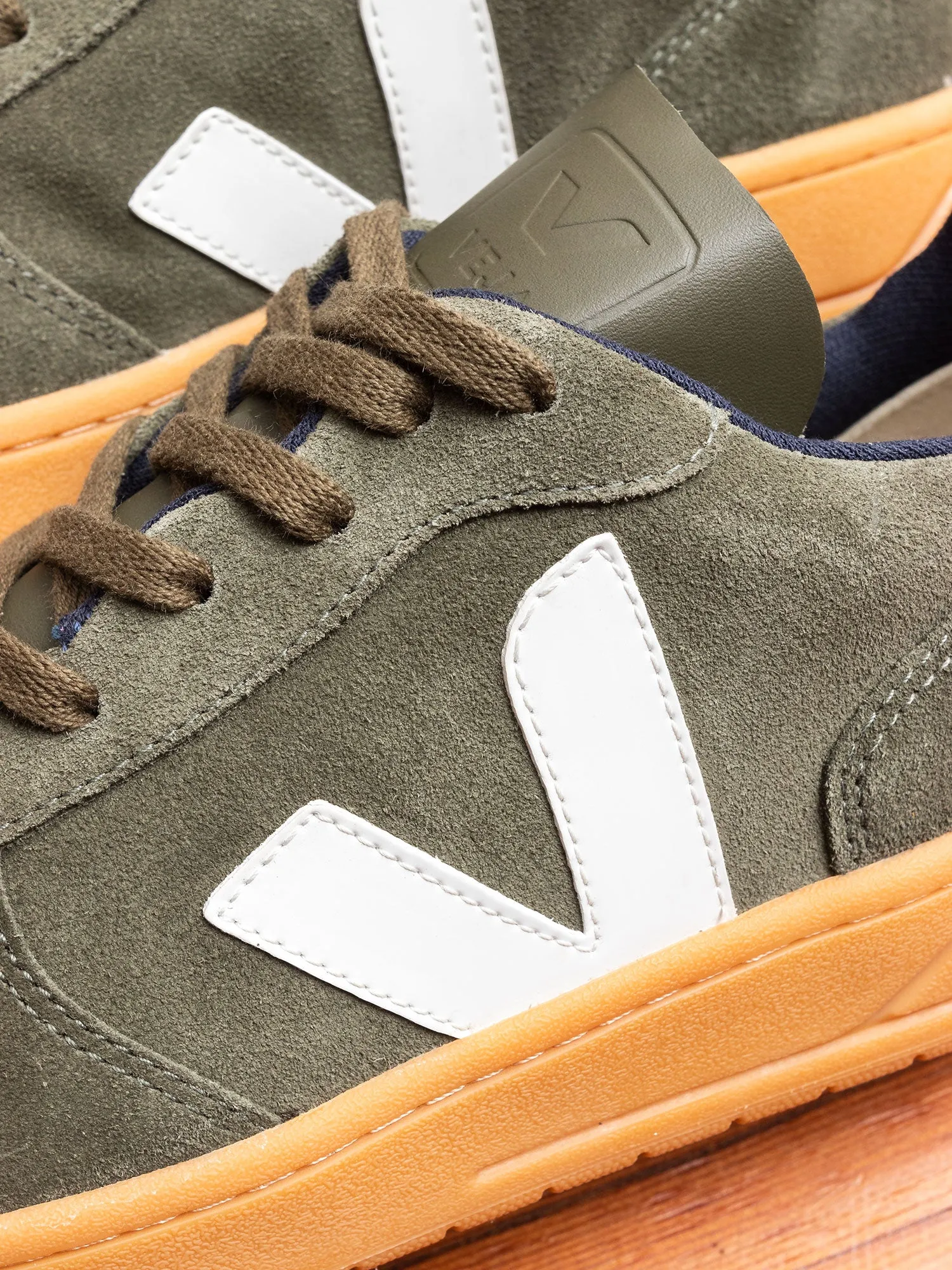 V-10 Gum Sole Sneaker in Mud Suede