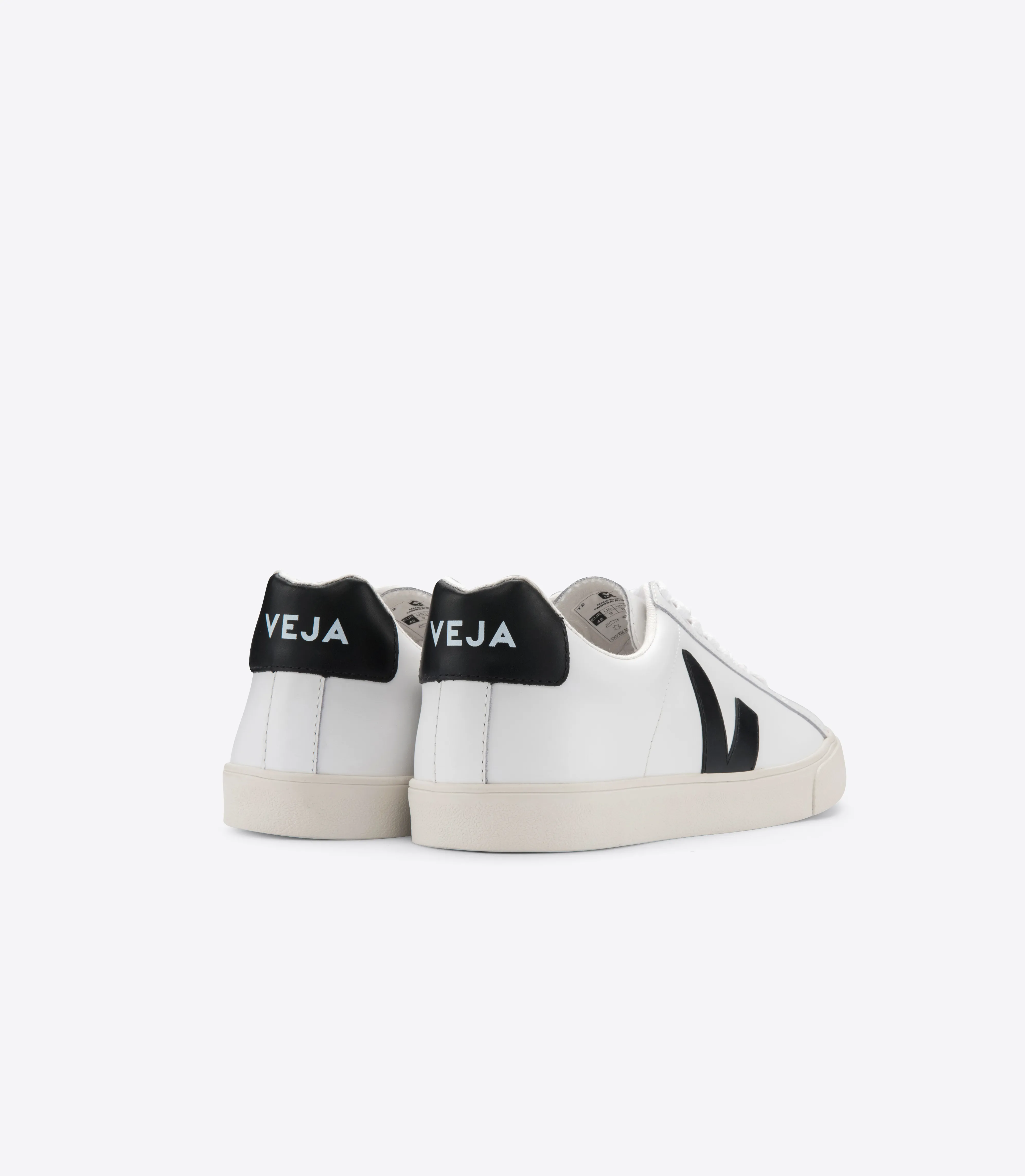 Veja Sneakers - Esplar Logo Leather Sneakers in Extra White Black