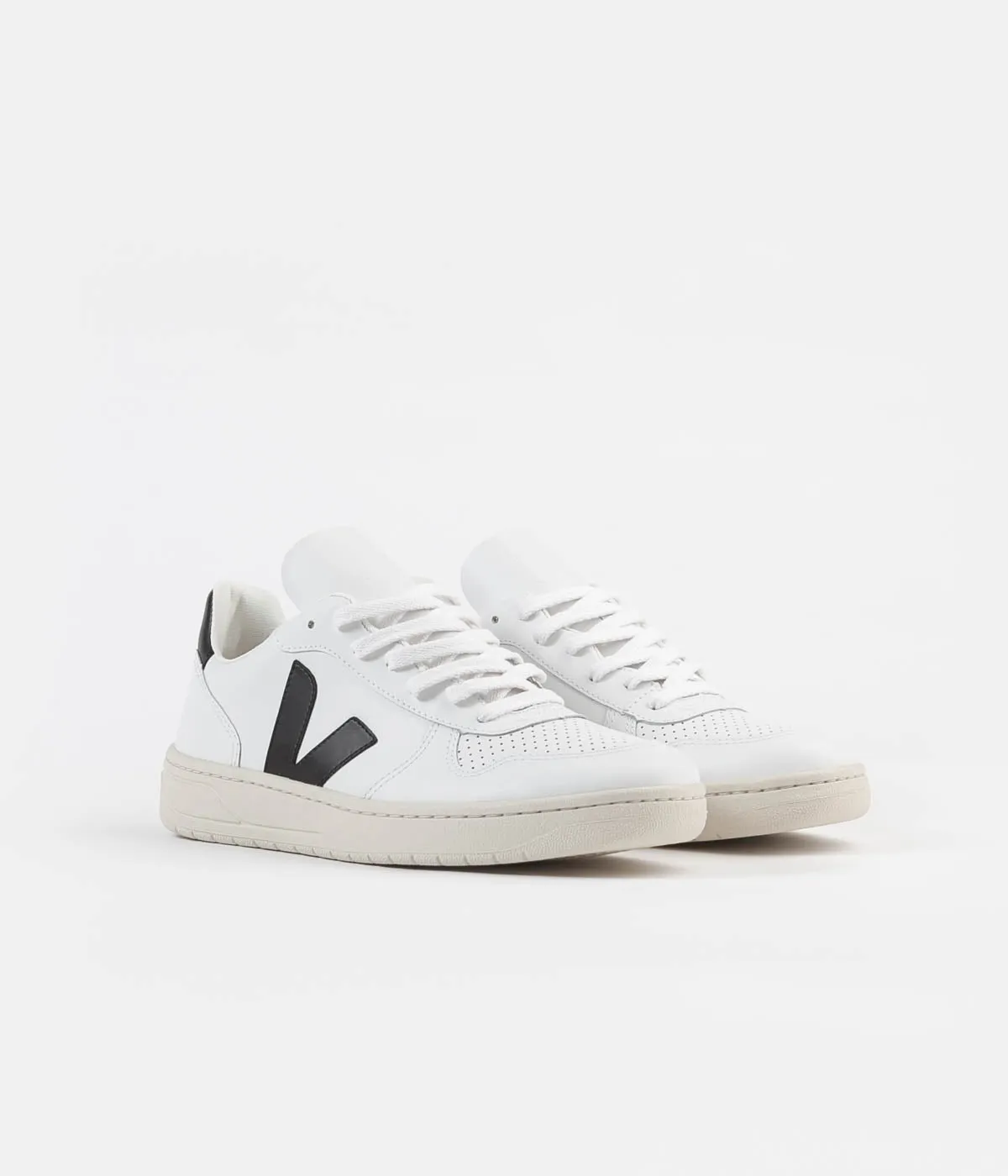 Veja V-10 Leather Shoes - Extra White / Black