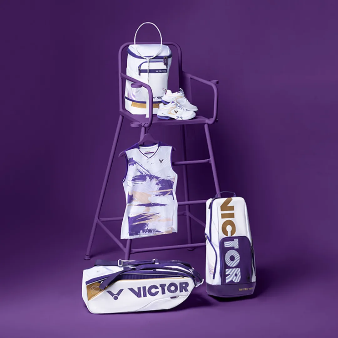 Victor BR9213TTY-AJ 6 Piece Racket Bag [Bright White/Medium Purple]