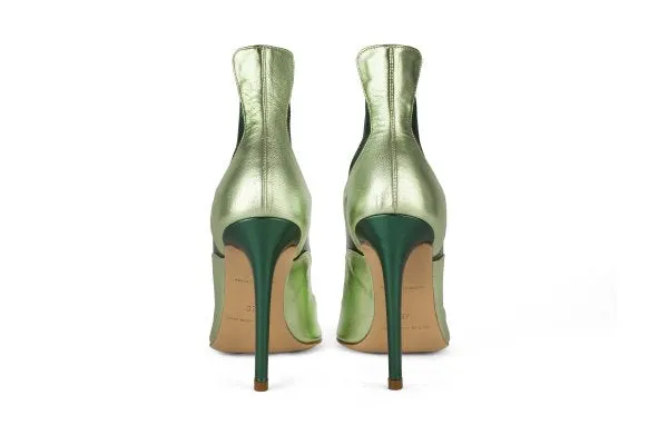 Wave Gold Green Laminated Leather Pumps