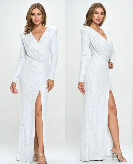 White Sequin Gown