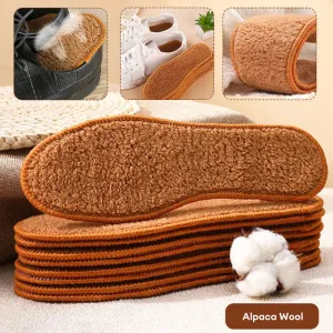 Winter Warm Plush Insoles Soft Thicken Alpaca Wool Thermal Insert Insoles for Women Men -Breathable.