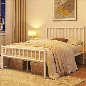 Yaheetech 14 Inch White Metal Bed