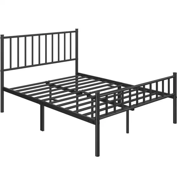 Yaheetech Minimalist Metal Bed Frame with Spindle Headboard and Footboard