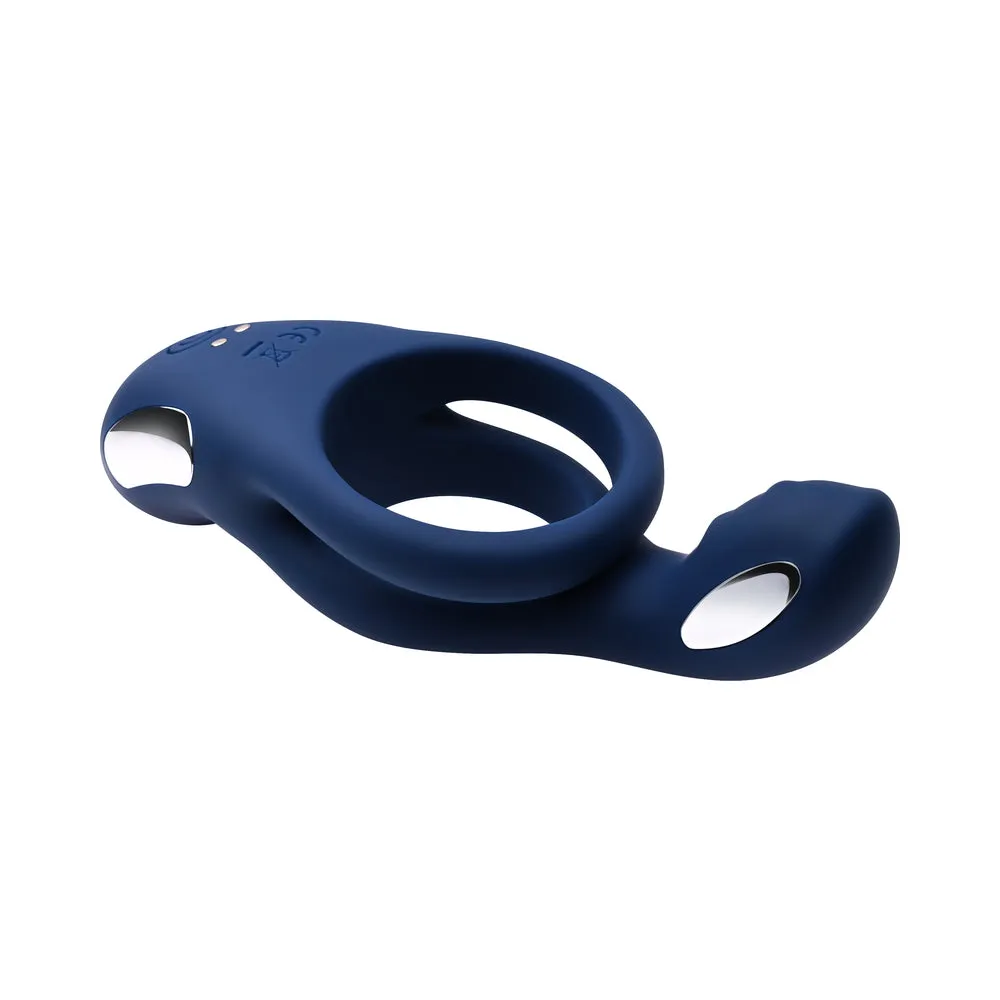 Zero Tolerance Ring Around the Rosy Rechargeable Vibrating Dual C-Ring Silicone Blue