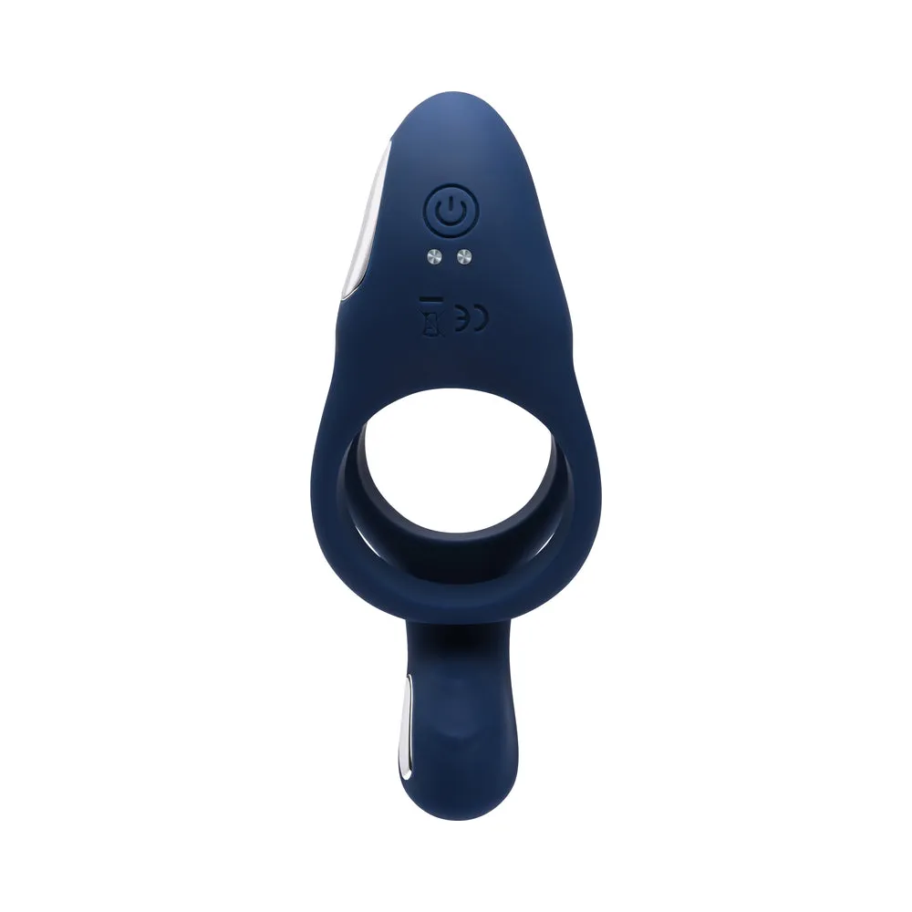 Zero Tolerance Ring Around the Rosy Rechargeable Vibrating Dual C-Ring Silicone Blue